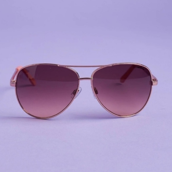 New Liz Claiborne Aviator Sunglasses Rose Gold - Picture 5 of 8